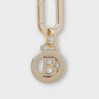 Letter B Charm with Oval Hinge Ring Clip