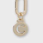 Letter C Charm with Oval Hinge Ring Clip