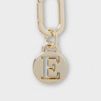 Letter E Charm with Oval Hinge Ring Clip