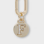 Letter F Charm with Oval Hinge Ring Clip