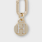 Letter H Charm with Oval Hinge Ring Clip