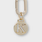 Letter K Charm with Oval Hinge Ring Clip