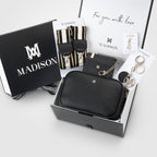 Monica 5 Piece Giftbox - Crossbody Bag, Stripe Metallic Bag Strap, Cardholder, Keychain & Personalisation Charm