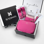 Monica 5 Piece Giftbox - Crossbody Bag, Monogram Bag Strap, Cardholder, Keychain & Personalisation Charm