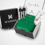 Monica 5 Piece Giftbox - Crossbody Bag, Stripe Bag Strap, Cardholder, Keychain & Personalisation Charm