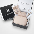 Monica 5 Piece Giftbox - Crossbody Bag, Monogram Bag Strap, Cardholder, Keychain & Personalisation Charm