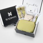 Monica 5 Piece Giftbox - Crossbody Bag, Monogram Bag Strap, Cardholder, Keychain & Personalisation Charm