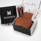 Monica 5 Piece Giftbox - Crossbody Bag, Stripe Bag Strap, Cardholder, Keychain & Personalisation Charm