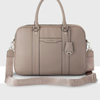 Trudi Double Zip Top Laptop Work Bag + Monogram Strap