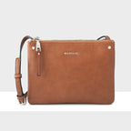 Charlotte Double Zip Crossbody Bag - Fixed Strap