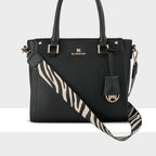 Angie Medium 3 Compartment Satchel Bag + Zebra Bag Strap