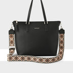 Inga Large Zip Top Tote Bag with Laptop Pocket + Aztec Bag Strap