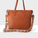 Inga Large Zip Top Tote Bag with Laptop Pocket + Aztec Bag Strap