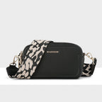 Maddie Double Zip Camera Crossbody Bag + Leopard Bag Strap