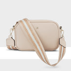 Monica Camera Crossbody Bag + Metallic Stripe Bag Strap