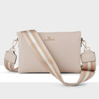 Avery 3 Compartment Crossbody Bag + Metallic Stripe Bag Strap