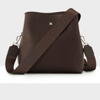 Joanie 3 Compartment Crossbody Bucket Bag + Monogram Bag Strap