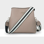 Joanie 3 Compartment Crossbody Bucket Bag + Stripe Bag Strap