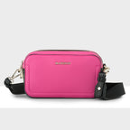 Maddie Double Zip Camera Crossbody Bag with Wide Strap