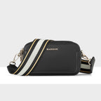 Maddie Double Zip Camera Crossbody Bag + Metallic Stripe Bag Strap