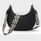 Pia Crescent Shoulder Bag with Crossbody Strap + Leopard Pattern Strap