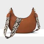 Pia Crescent Shoulder Bag with Crossbody Strap + Leopard Pattern Strap