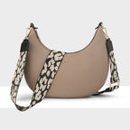 Pia Crescent Shoulder Bag with Crossbody Strap + Leopard Pattern Strap