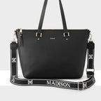 Vivian Medium Zip Top Tote + Monogram Stripe Strap