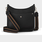 Paula Sling Zip Top Crossbody Bag with Stripe Webbing Strap