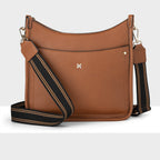 Paula Sling Zip Top Crossbody Bag with Stripe Webbing Strap