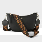 Layla Zip Top Curved Crossbody + Aztec Strap