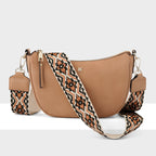 Layla Zip Top Curved Crossbody + Aztec Strap