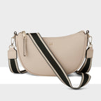 Layla Zip Top Curved Crossbody + Stripe Strap