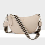 Layla Zip Top Curved Crossbody + Stripe Strap