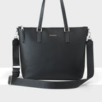 Inga Large Zip Top Tote Bag with Laptop Pocket + Monogram Bag Strap