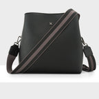 Joanie 3 Compartment Crossbody Bucket Bag + Stripe Bag Strap
