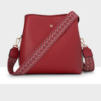 Joanie 3 Compartment Crossbody Bucket Bag + Chevron Bag Strap