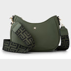 Simone Crescent Zip Top Small Crossbody Bag + Graphic Bag Strap