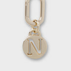 Letter N Charm with Oval Hinge Ring Cip