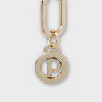 Letter P Charm with Oval Hinge Ring Clip