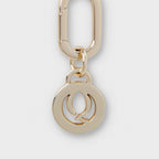 Letter Q Charm with Oval Hinge Ring Clip