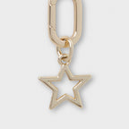 Star Charm with Oval Hinge Ring