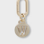 Letter W Charm with Oval Hinge Ring Clip