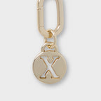 Letter X Charm with Oval Hinge Ring Clip