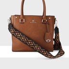 Angie Medium 3 Compartment Satchel Bag + Aztec Bag Strap